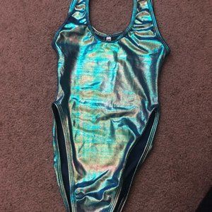 IHeartRaves Blue/Green Metallic Bodysuit